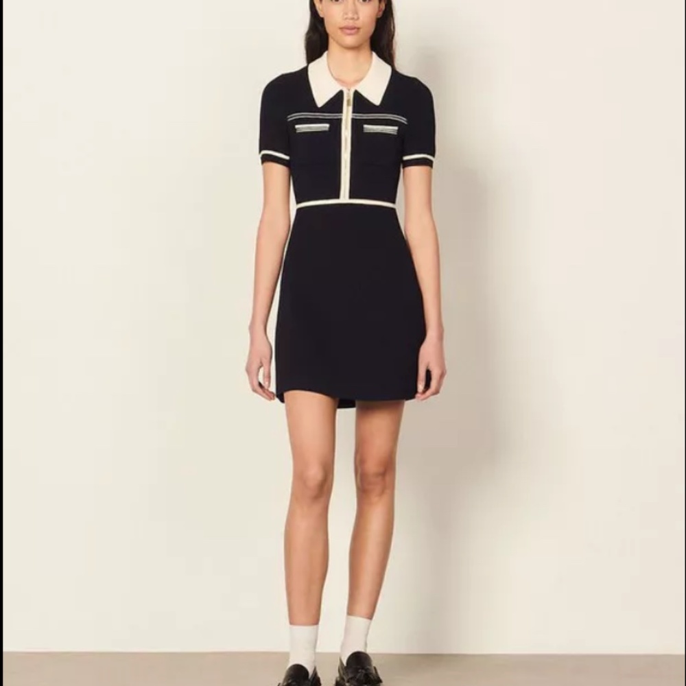 Sandro Two-Tone Knit Dress